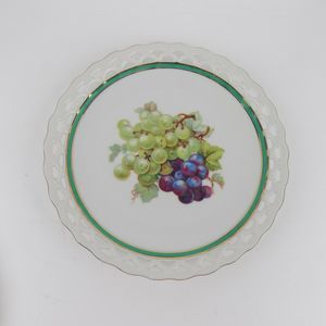 Vintage Winterling Bavaria Porcelain Pierced Rim Grapes Fruit Motif Plate